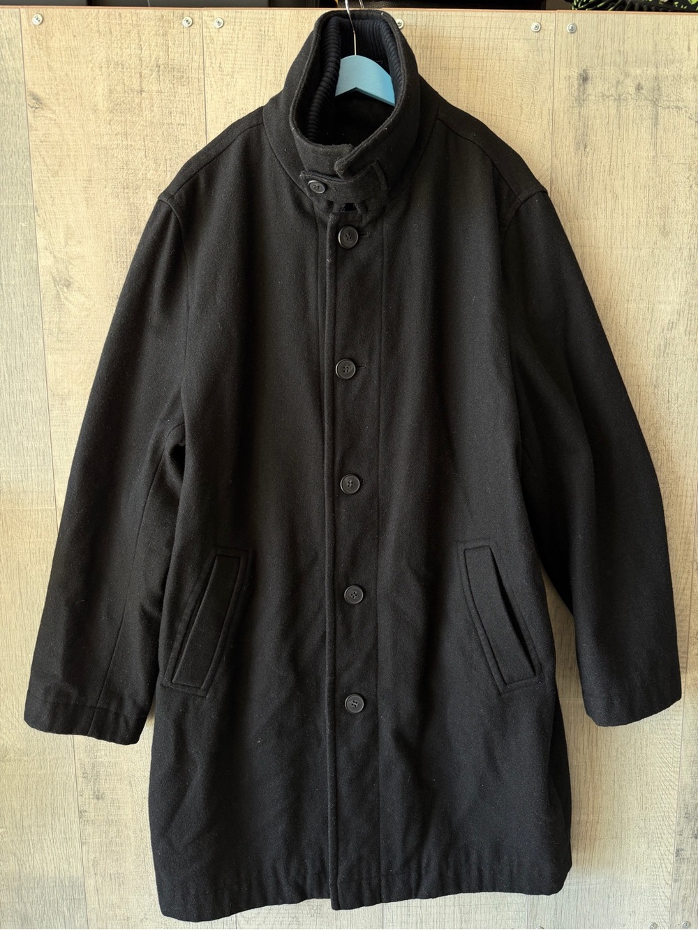 Men's‎ Nautica Black Overcoat Jacket Size 42R 42 Reg With Lining, Vest & Pockets